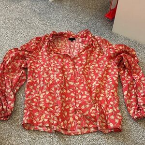 Who What Wear Floral Red Women's Top